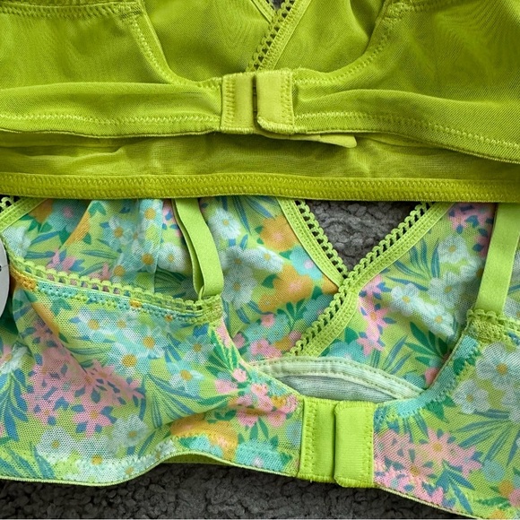 Arizona Body Bralette Mesh Acid Lime Beach Floral Size S - Picture 5 of 11